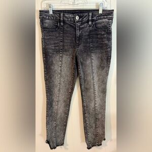 AMERICAN EAGLE Next Level Stretch Distressed Cropped Jeans, Size 10